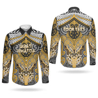 Aotearoa Iwi Ngati Whatua Personalised Couples Matching Tank Maxi Dress and Long Sleeve Button Shirt Maori Kowhaiwhai Pattern LT19 - Polynesian Pride