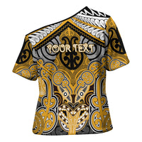 Aotearoa Iwi Ngati Whatua Personalised Cross Shoulder Shirt Maori Kowhaiwhai Pattern LT19 - Polynesian Pride
