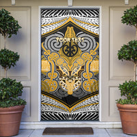 Aotearoa Iwi Ngati Whatua Personalised Door Cover Maori Kowhaiwhai Pattern LT19 Yellow - Polynesian Pride