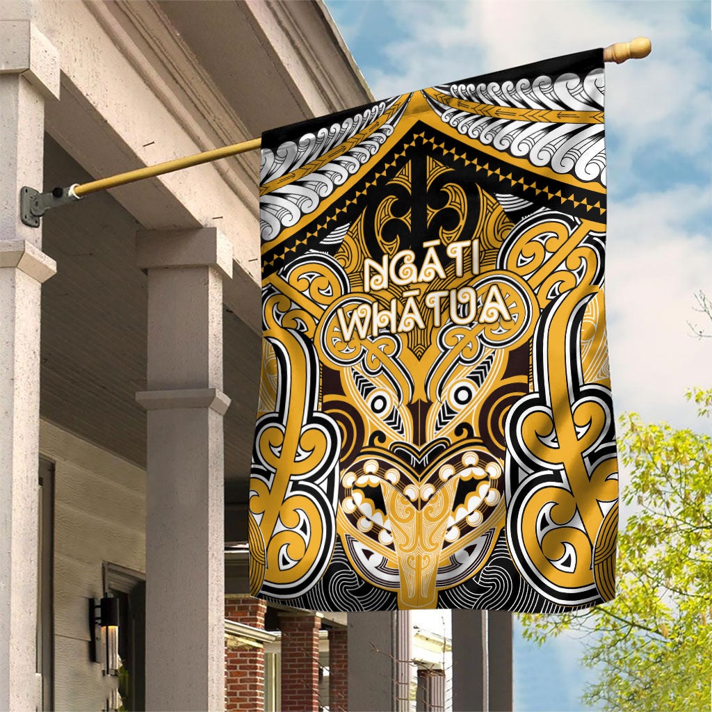 Aotearoa Iwi Ngati Whatua Garden Flag Maori Kowhaiwhai Pattern LT19 House Flag Yellow - Polynesian Pride