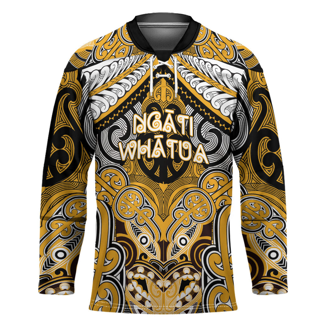 Aotearoa Iwi Ngati Whatua Personalised Hockey Jersey Maori Kowhaiwhai Pattern LT19 Unisex Yellow - Polynesian Pride