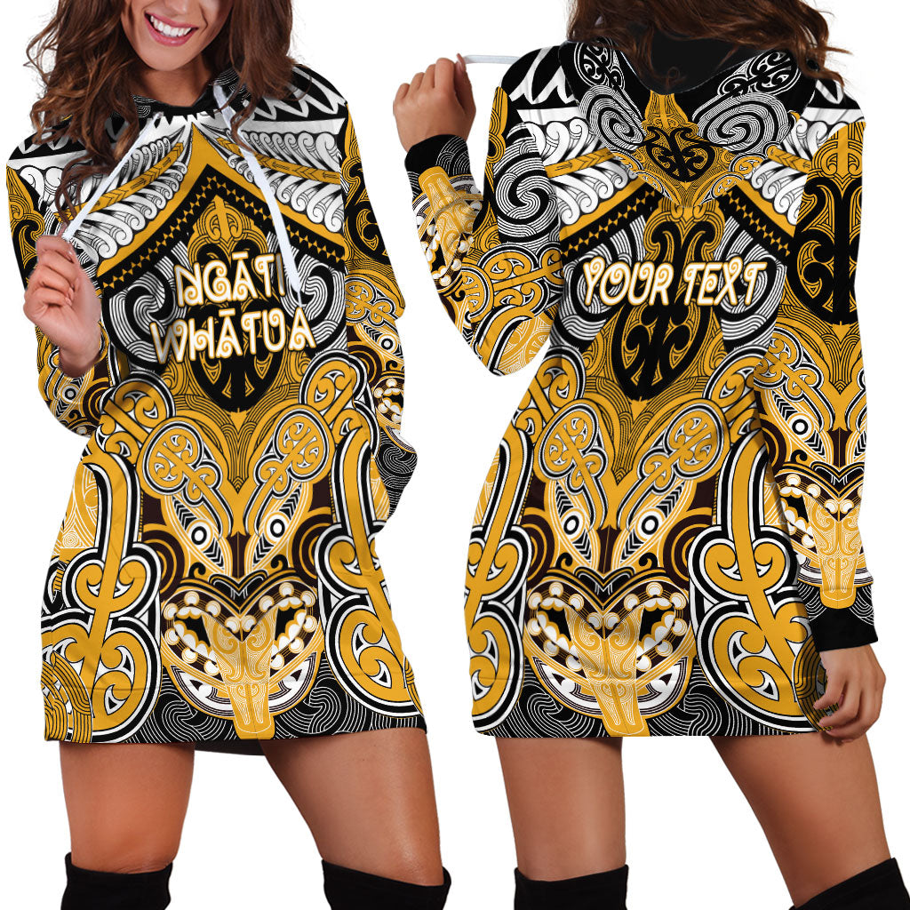 Aotearoa Iwi Ngati Whatua Personalised Hoodie Dress Maori Kowhaiwhai Pattern LT19 - Polynesian Pride