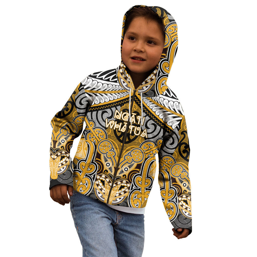 Aotearoa Iwi Ngati Whatua Personalised Kid Hoodie Maori Kowhaiwhai Pattern LT19 - Polynesian Pride