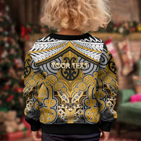 Aotearoa Iwi Ngati Whatua Personalised Kid Ugly Christmas Sweater Maori Kowhaiwhai Pattern LT19 - Polynesian Pride