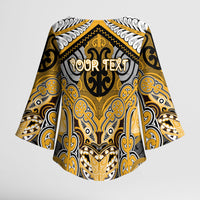 Aotearoa Iwi Ngati Whatua Personalised Kimono Sleeve Blouse Maori Kowhaiwhai Pattern LT19 - Polynesian Pride