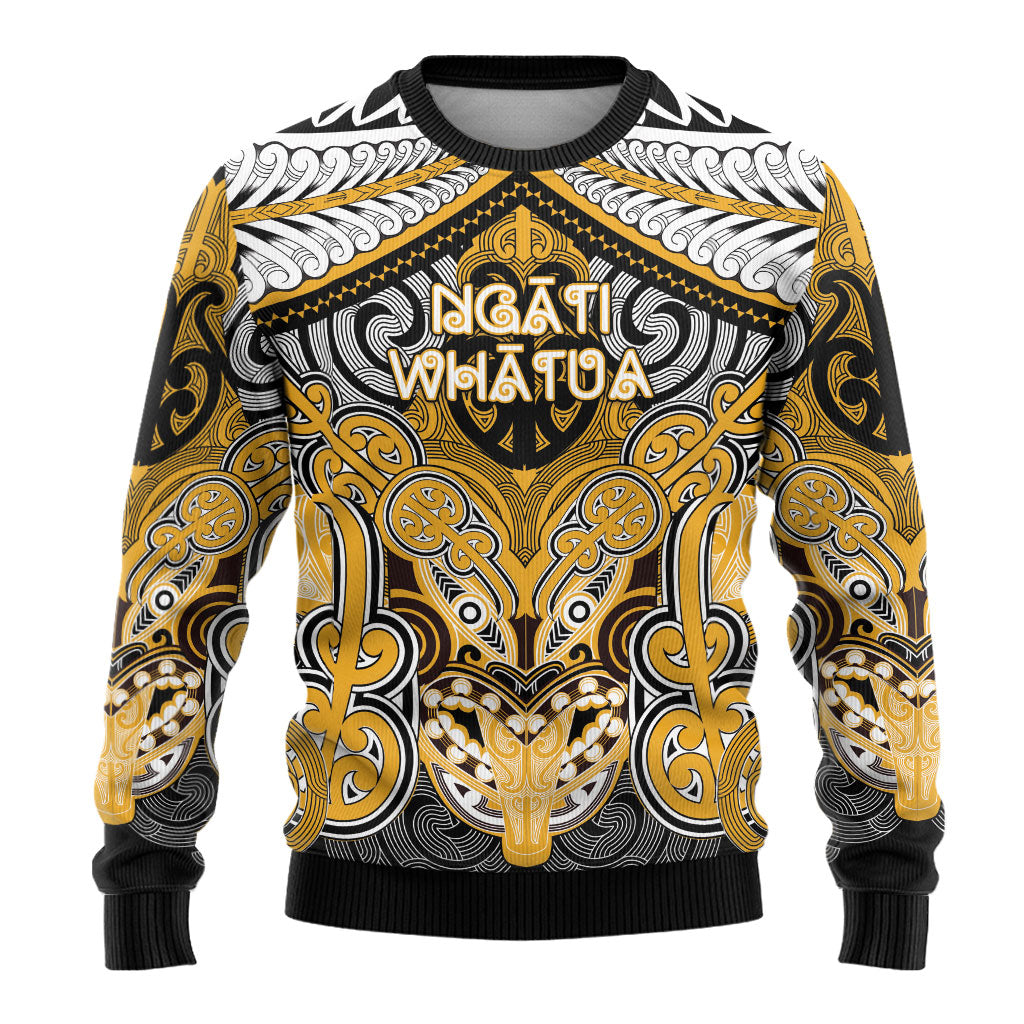 Aotearoa Iwi Ngati Whatua Personalised Ugly Christmas Sweater Maori Kowhaiwhai Pattern LT19 - Polynesian Pride