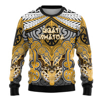 Aotearoa Iwi Ngati Whatua Personalised Ugly Christmas Sweater Maori Kowhaiwhai Pattern LT19 - Polynesian Pride