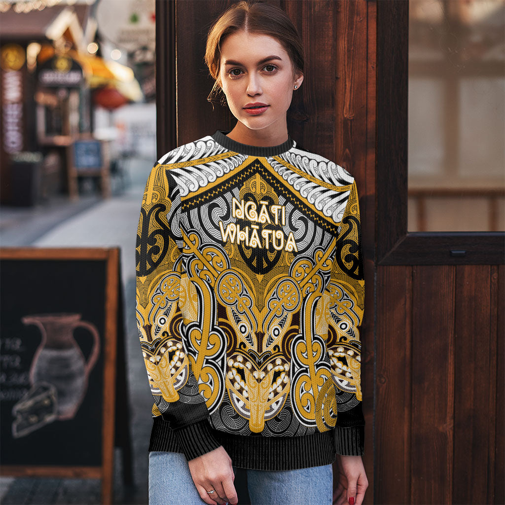 Aotearoa Iwi Ngati Whatua Personalised Ugly Christmas Sweater Maori Kowhaiwhai Pattern LT19 - Polynesian Pride