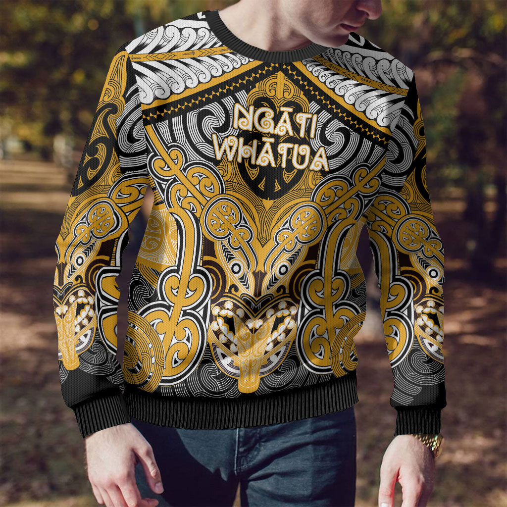 Aotearoa Iwi Ngati Whatua Personalised Ugly Christmas Sweater Maori Kowhaiwhai Pattern LT19 - Polynesian Pride