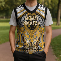 Aotearoa Iwi Ngati Whatua Personalised Christmas Knitted V-Neck Vest Maori Kowhaiwhai Pattern LT19 - Polynesian Pride