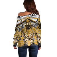 Aotearoa Iwi Ngati Whatua Personalised Off Shoulder Sweater Maori Kowhaiwhai Pattern LT19 - Polynesian Pride