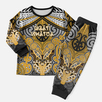 Aotearoa Iwi Ngati Whatua Personalised Christmas Pajama Set Maori Kowhaiwhai Pattern LT19 Men Yellow - Polynesian Pride