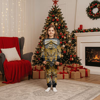 Aotearoa Iwi Ngati Whatua Personalised Christmas Pajama Set Maori Kowhaiwhai Pattern LT19 Kid Yellow - Polynesian Pride