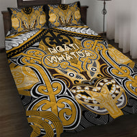 Aotearoa Iwi Ngati Whatua Quilt Bed Set Maori Kowhaiwhai Pattern LT19 Yellow - Polynesian Pride