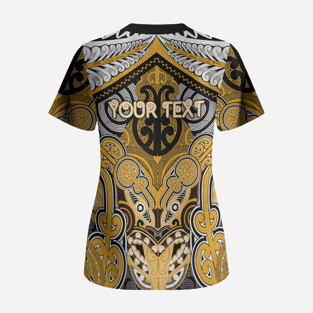 Aotearoa Iwi Ngati Whatua Personalised Scrub Top Maori Kowhaiwhai Pattern LT19 - Polynesian Pride