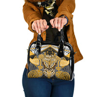 Aotearoa Iwi Ngati Whatua Shoulder Handbag Maori Kowhaiwhai Pattern LT19 One Size Yellow - Polynesian Pride