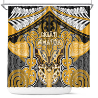 Aotearoa Iwi Ngati Whatua Shower Curtain Maori Kowhaiwhai Pattern LT19 Yellow - Polynesian Pride
