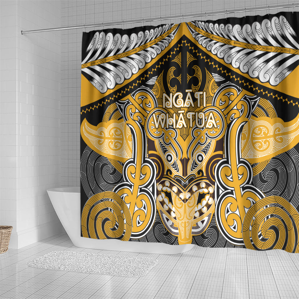 Aotearoa Iwi Ngati Whatua Shower Curtain Maori Kowhaiwhai Pattern LT19 - Polynesian Pride