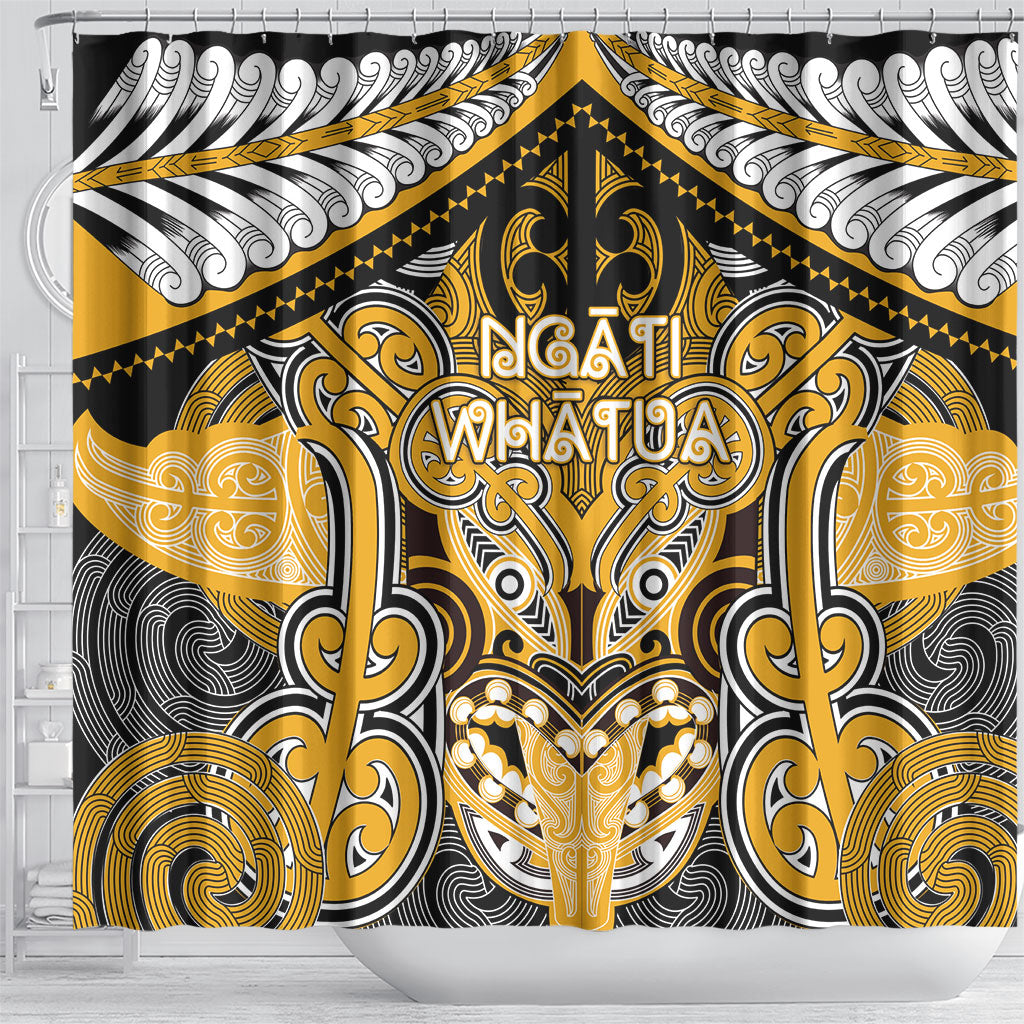 Aotearoa Iwi Ngati Whatua Shower Curtain Maori Kowhaiwhai Pattern LT19 - Polynesian Pride