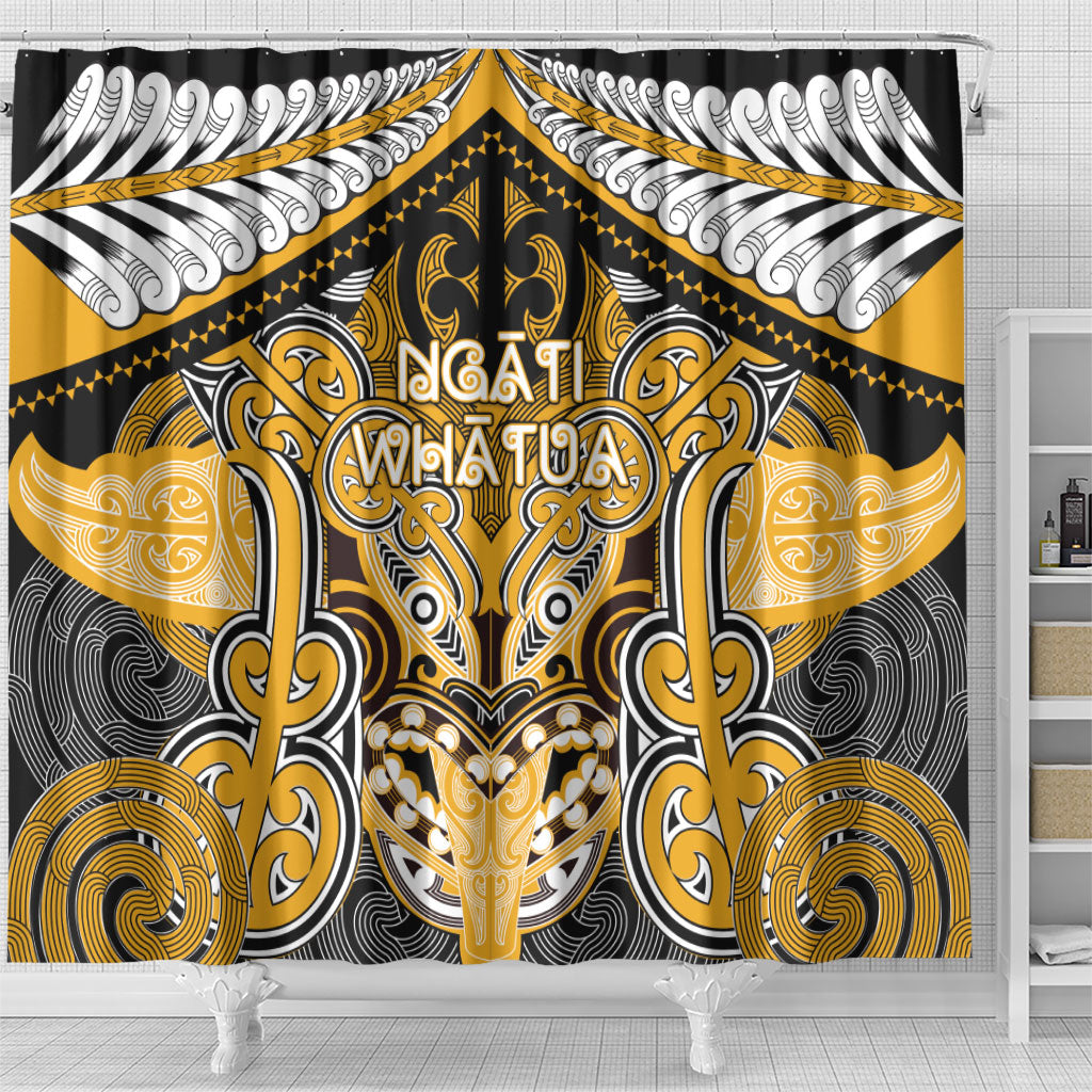 Aotearoa Iwi Ngati Whatua Shower Curtain Maori Kowhaiwhai Pattern LT19 - Polynesian Pride