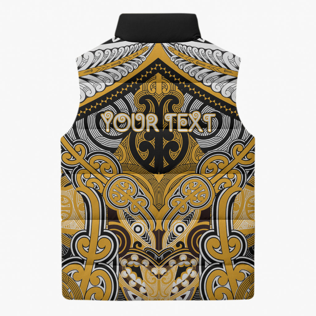 Aotearoa Iwi Ngati Whatua Personalised Sleeveless Puffer Jacket Maori Kowhaiwhai Pattern LT19 - Polynesian Pride