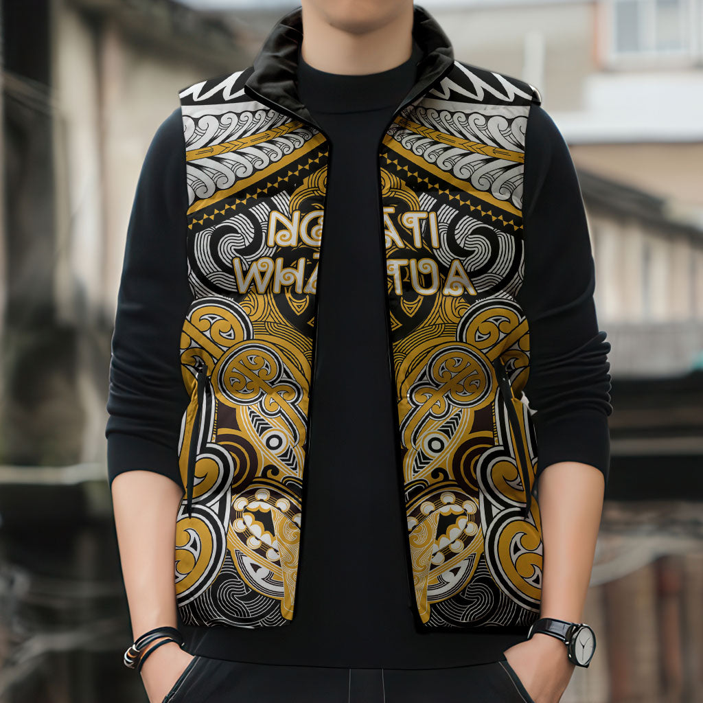 Aotearoa Iwi Ngati Whatua Personalised Sleeveless Puffer Jacket Maori Kowhaiwhai Pattern LT19 - Polynesian Pride