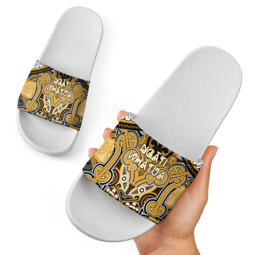Aotearoa Iwi Ngati Whatua Slide Sandals Maori Kowhaiwhai Pattern LT19 - Polynesian Pride