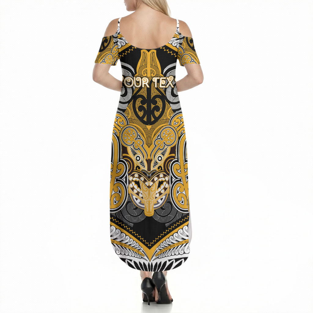 Aotearoa Iwi Ngati Whatua Personalised Summer Maxi Dress Maori Kowhaiwhai Pattern LT19 - Polynesian Pride