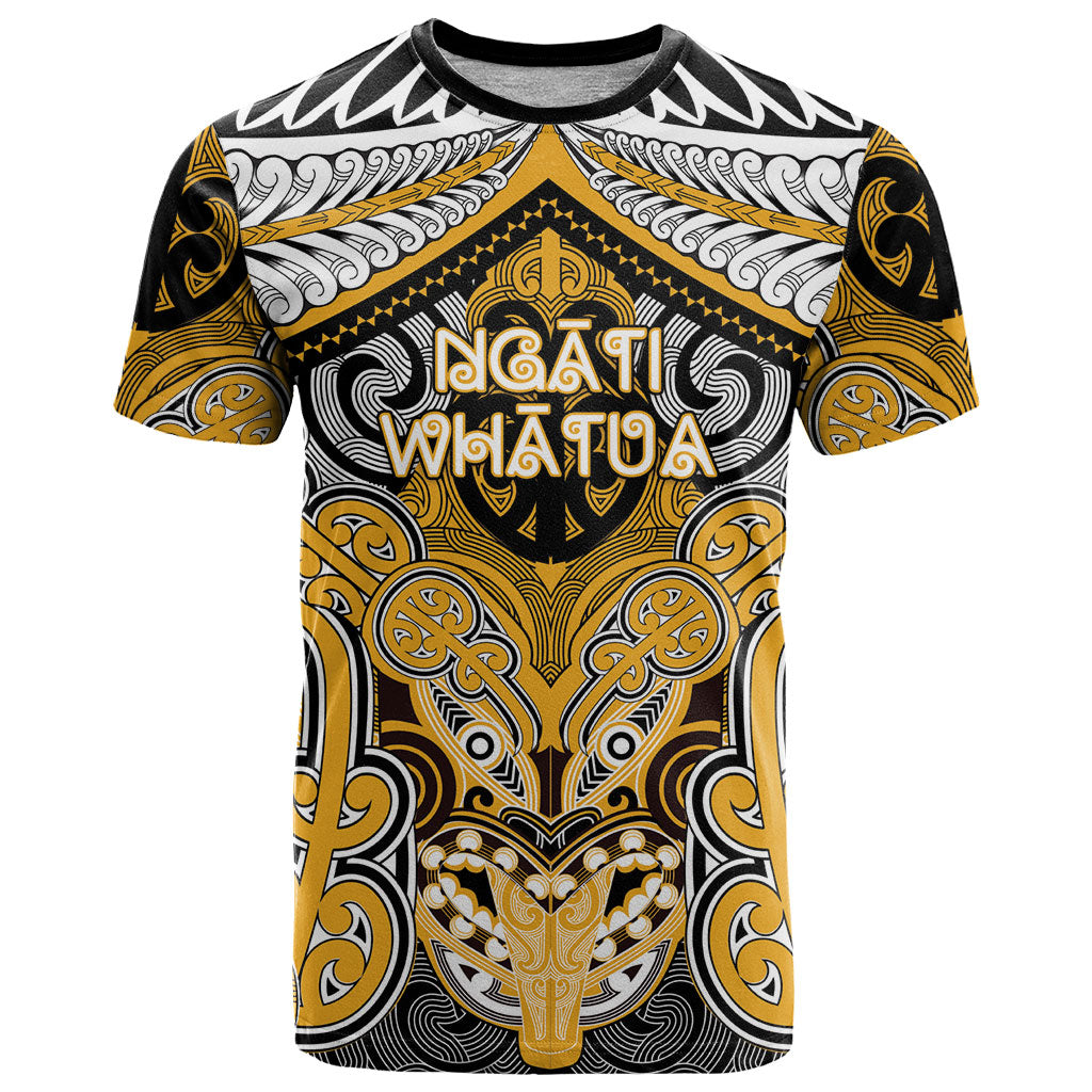 Aotearoa Iwi Ngati Whatua Personalised T Shirt Maori Kowhaiwhai Pattern LT19 Yellow - Polynesian Pride