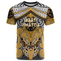 Aotearoa Iwi Ngati Whatua Personalised T Shirt Maori Kowhaiwhai Pattern LT19 Yellow - Polynesian Pride