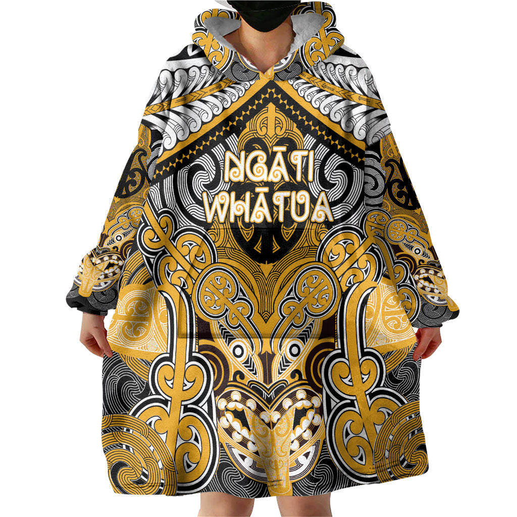 Aotearoa Iwi Ngati Whatua Personalised Wearable Blanket Hoodie Maori Kowhaiwhai Pattern LT19 - Polynesian Pride
