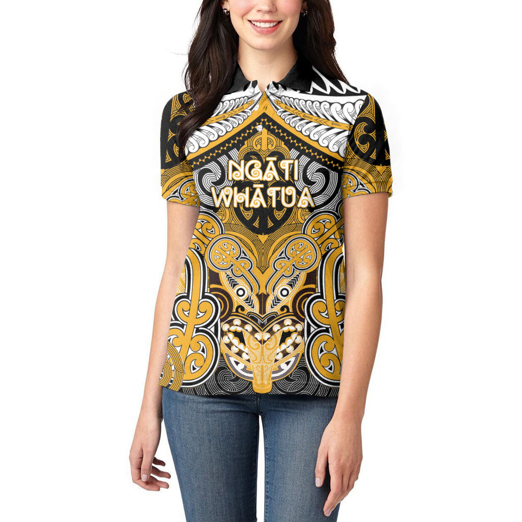 Aotearoa Iwi Ngati Whatua Personalised Women Polo Shirt Maori Kowhaiwhai Pattern LT19 - Polynesian Pride