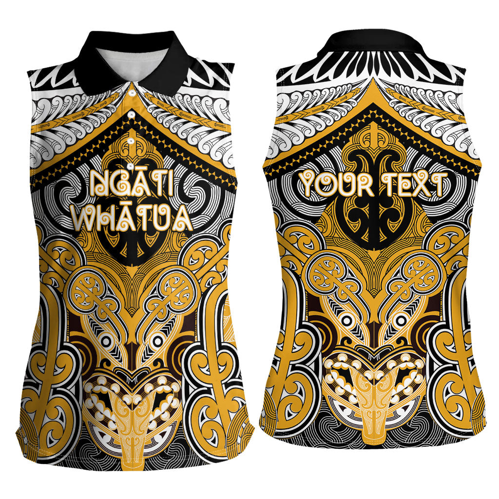 Aotearoa Iwi Ngati Whatua Personalised Women Sleeveless Polo Shirt Maori Kowhaiwhai Pattern LT19 - Polynesian Pride