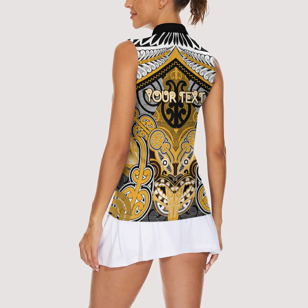 Aotearoa Iwi Ngati Whatua Personalised Women Sleeveless Polo Shirt Maori Kowhaiwhai Pattern LT19 - Polynesian Pride