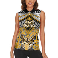 Aotearoa Iwi Ngati Whatua Personalised Women Sleeveless Polo Shirt Maori Kowhaiwhai Pattern LT19 - Polynesian Pride