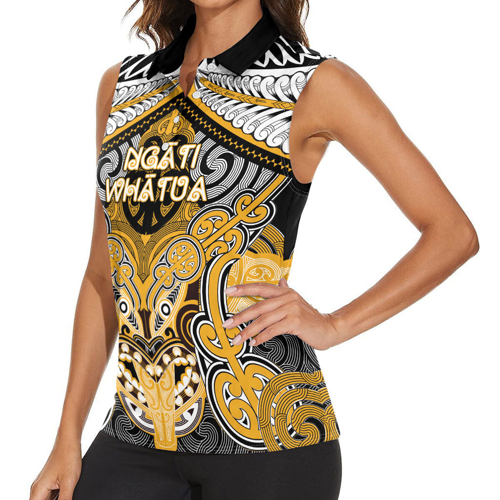 Aotearoa Iwi Ngati Whatua Personalised Women Sleeveless Polo Shirt Maori Kowhaiwhai Pattern LT19 - Polynesian Pride