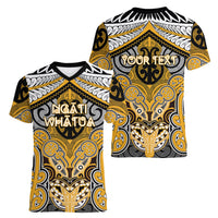 Aotearoa Iwi Ngati Whatua Personalised Women V-Neck T-Shirt Maori Kowhaiwhai Pattern LT19 - Polynesian Pride