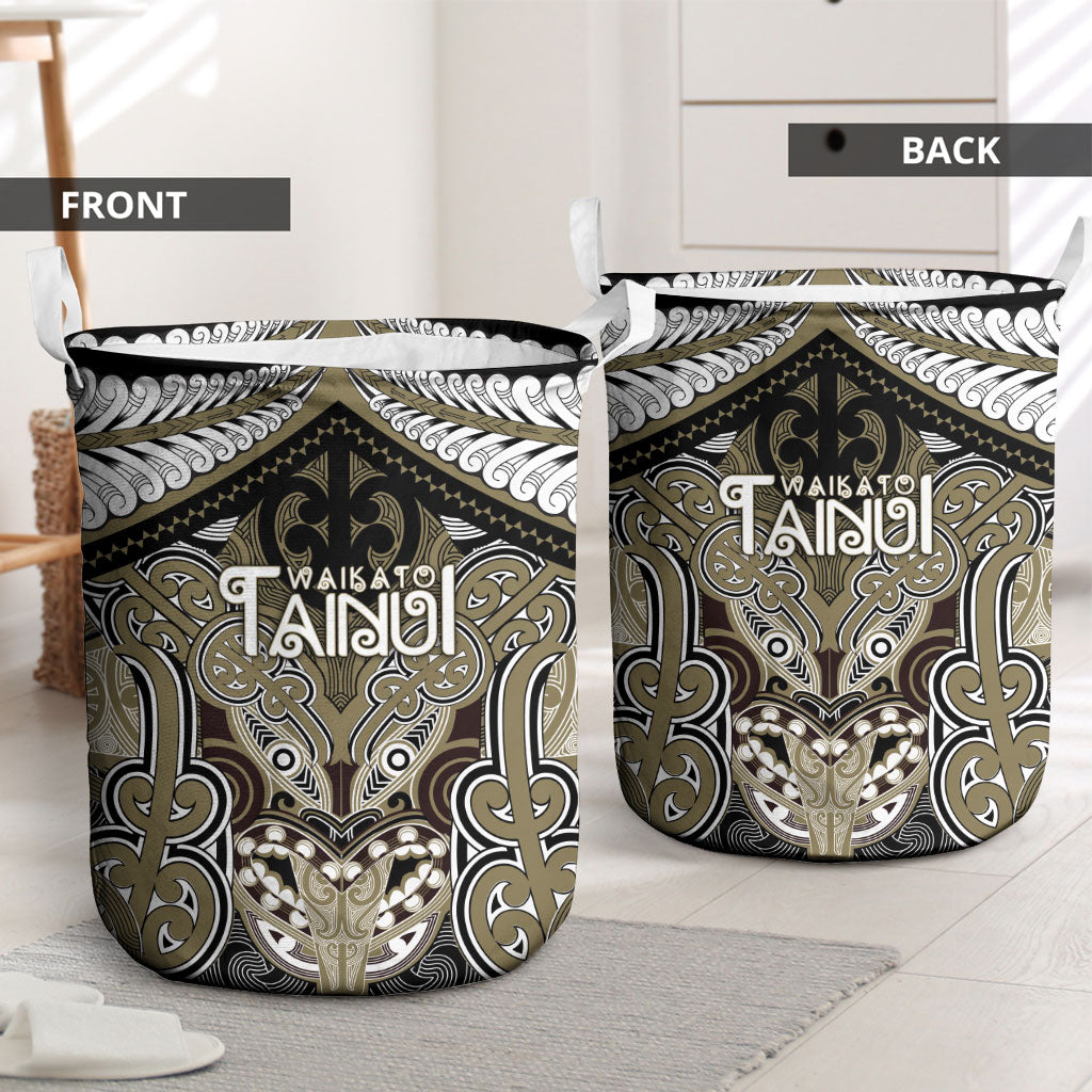 Aotearoa Iwi Waikato Tainui Laundry Basket Maori Kowhaiwhai Pattern LT19 - Polynesian Pride