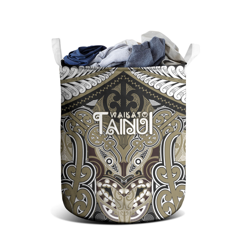 Aotearoa Iwi Waikato Tainui Laundry Basket Maori Kowhaiwhai Pattern LT19 - Polynesian Pride