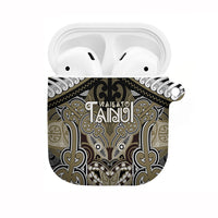 Aotearoa Iwi Waikato Tainui AirPods Case Maori Kowhaiwhai Pattern LT19 Dark Yellow - Polynesian Pride