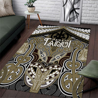 Aotearoa Iwi Waikato Tainui Area Rug Maori Kowhaiwhai Pattern LT19 Dark Yellow - Polynesian Pride
