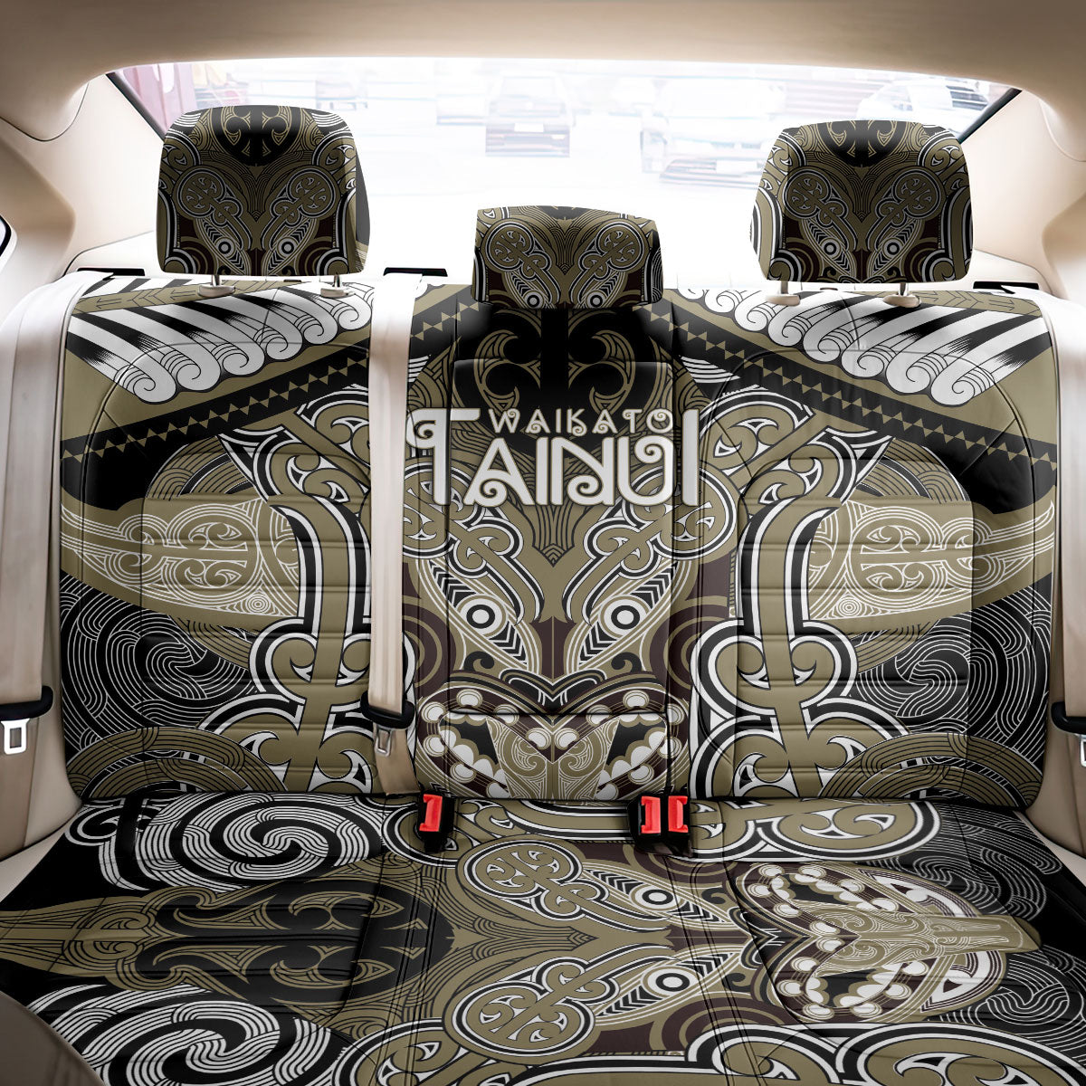Aotearoa Iwi Waikato Tainui Back Car Seat Cover Maori Kowhaiwhai Pattern LT19 - Polynesian Pride