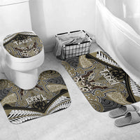 Aotearoa Iwi Waikato Tainui Bathroom Set Maori Kowhaiwhai Pattern LT19 Mat Set Only (3 pcs) One Size Dark Yellow - Polynesian Pride