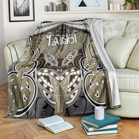 Aotearoa Iwi Waikato Tainui Blanket Maori Kowhaiwhai Pattern LT19 Dark Yellow - Polynesian Pride