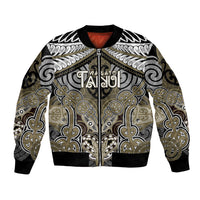 Aotearoa Iwi Waikato Tainui Personalised Bomber Jacket Maori Kowhaiwhai Pattern LT19 Unisex Dark Yellow - Polynesian Pride