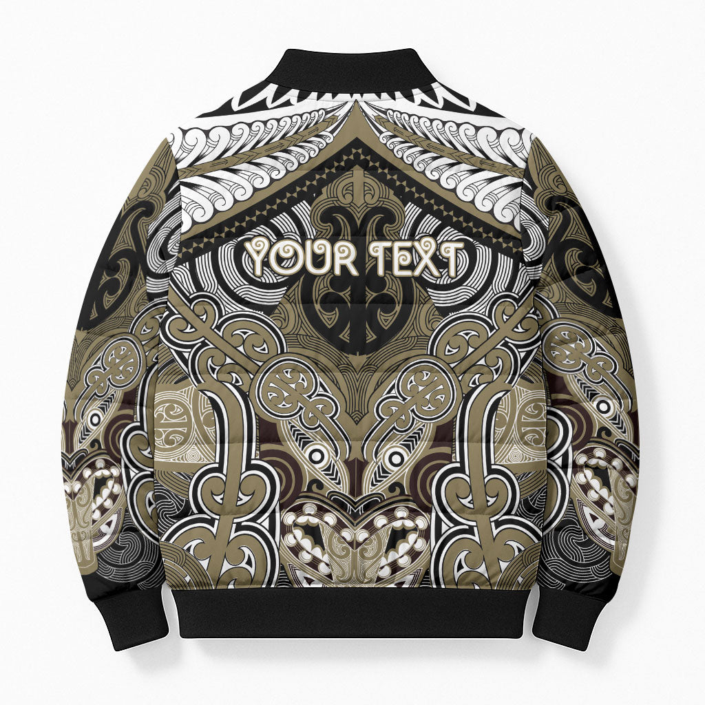 Aotearoa Iwi Waikato Tainui Personalised Bomber Puffer Jacket Maori Kowhaiwhai Pattern LT19 - Polynesian Pride
