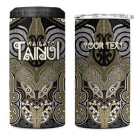 Aotearoa Iwi Waikato Tainui Personalised 4 in 1 Can Cooler Tumbler Maori Kowhaiwhai Pattern LT19 One Size: 16 oz Dark Yellow - Polynesian Pride