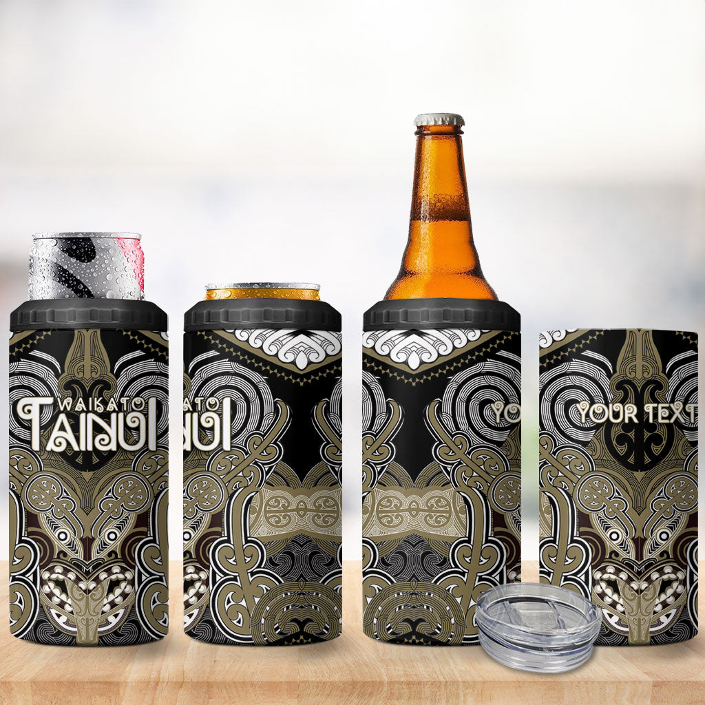 Aotearoa Iwi Waikato Tainui Personalised 4 in 1 Can Cooler Tumbler Maori Kowhaiwhai Pattern LT19 - Polynesian Pride