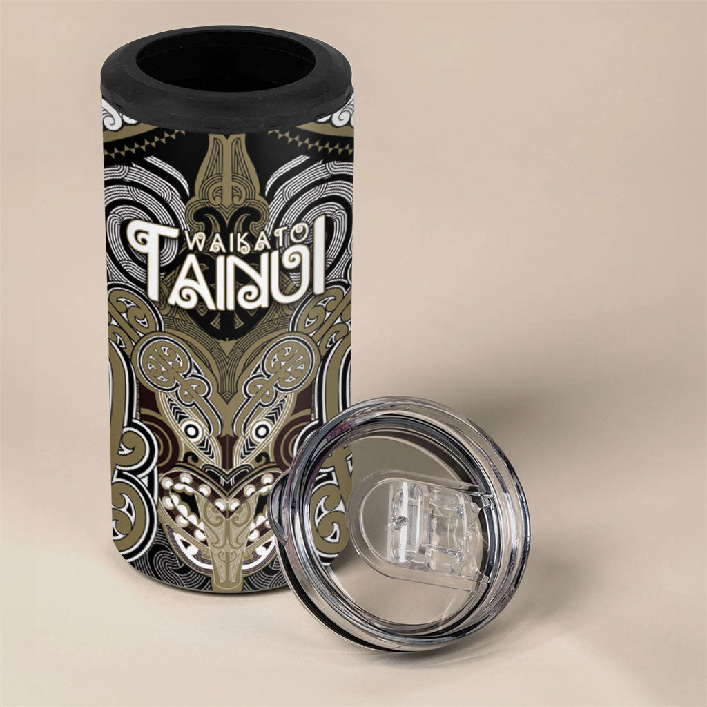 Aotearoa Iwi Waikato Tainui Personalised 4 in 1 Can Cooler Tumbler Maori Kowhaiwhai Pattern LT19 - Polynesian Pride