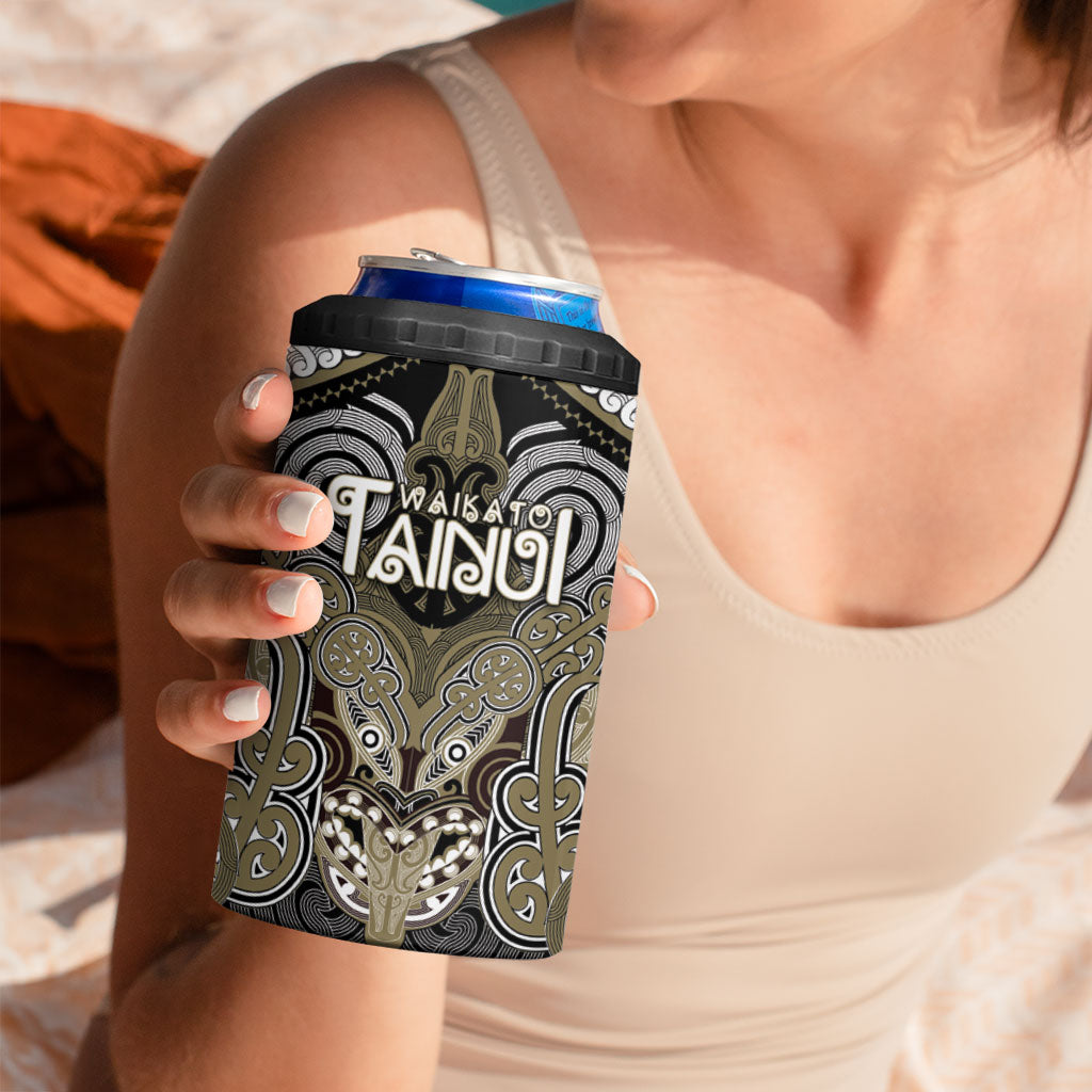 Aotearoa Iwi Waikato Tainui Personalised 4 in 1 Can Cooler Tumbler Maori Kowhaiwhai Pattern LT19 - Polynesian Pride